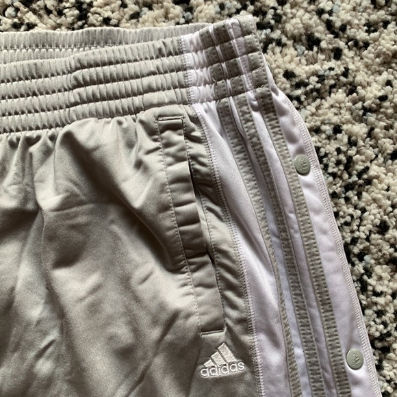 Adidas Originals Men’s Silver Grey Snap Button Tear Away Training Pants Size XXL - Picture 6 of 11